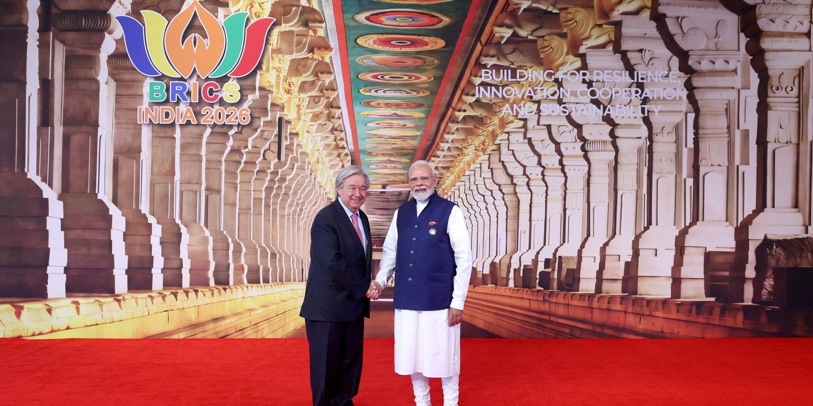 Na cúpula do Brics na Índia, Guterres diz que mundo "precisa de paz" — Imagem: Agencia Brasil
