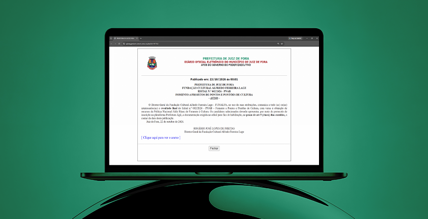 Funalfa publica resultado final do Edital 2/2026 da PNAB para Pontos e Pontões de Cultura — Imagem: Prefeitura de Juiz de Fora