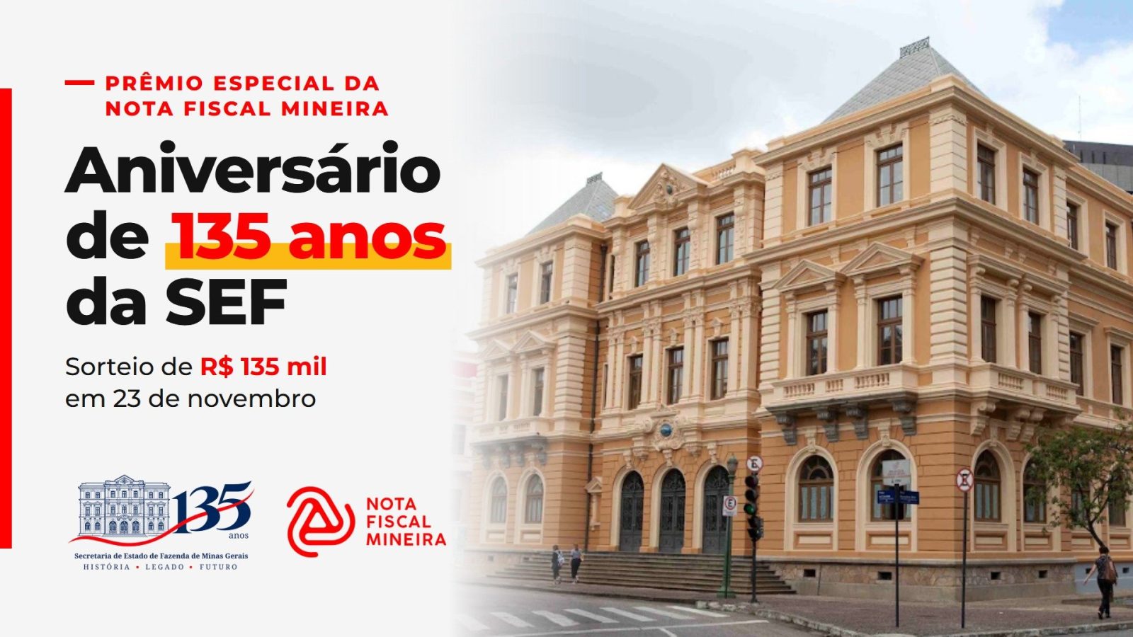 Nota Fiscal Mineira terá prêmio especial de R$ 135 mil para comemorar aniversário da Secretaria de Estado de Fazenda — Imagem: Agencia Minas