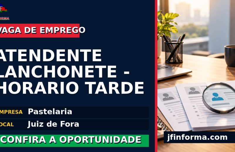 Pastelaria oferece vaga de emprego para atendente lanchonete – horario tarde em Juiz de Fora
