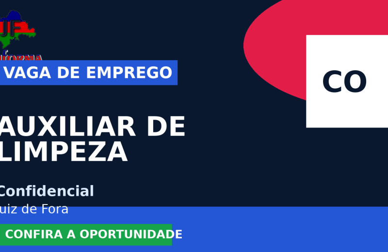 Confidencial oferece vaga de emprego para auxiliar de limpeza em Juiz de Fora