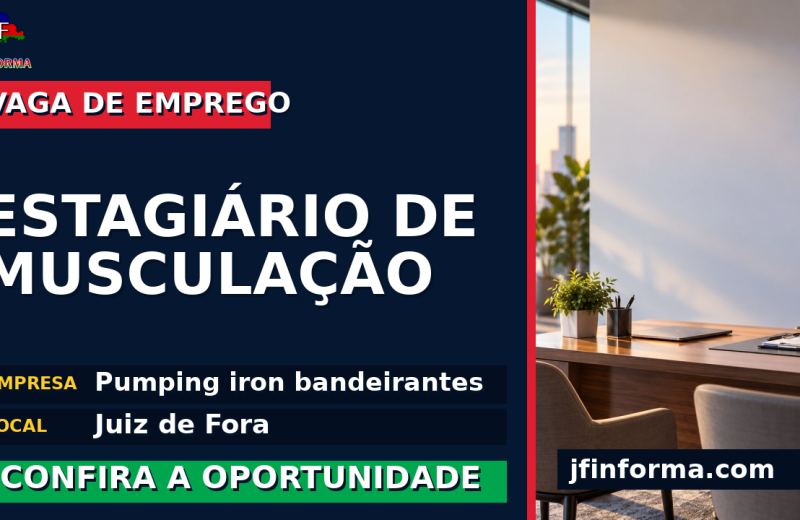 Pumping iron bandeirantes oferece vaga de emprego para estagiário de musculação em Juiz de Fora