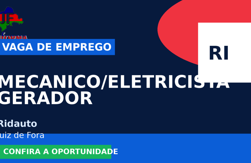 Ridauto oferece vaga de emprego para mecanico/eletricista gerador em Juiz de Fora