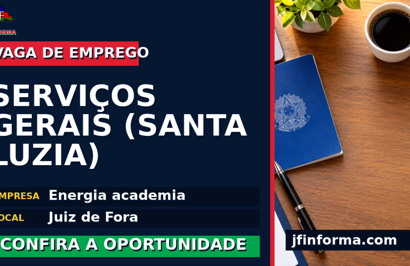 Energia academia oferece vaga de emprego para serviços gerais (santa luzia) em Juiz de Fora