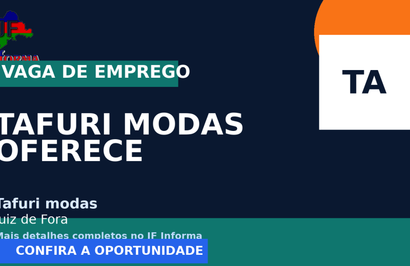 Tafuri modas oferece vaga de emprego para assistente de vendas / vendedor (a) em Juiz de Fora