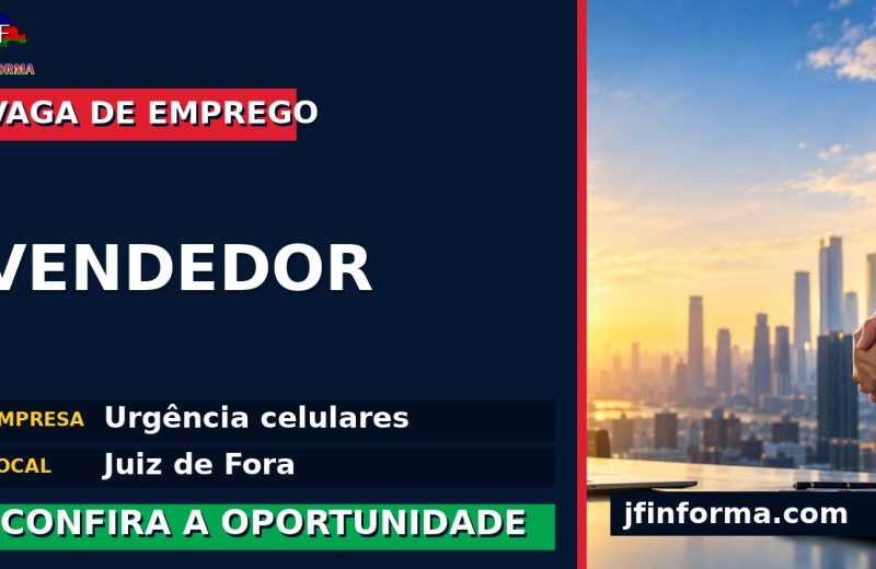 Urgência celulares oferece vaga de emprego para vendedor em Juiz de Fora